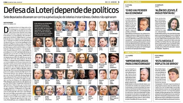 Sete deputados disseram ser contra a privatização de loterias instantâneas