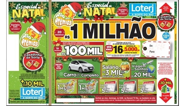Loterj lança o Rio de Prêmios Especial Natal Antecipado