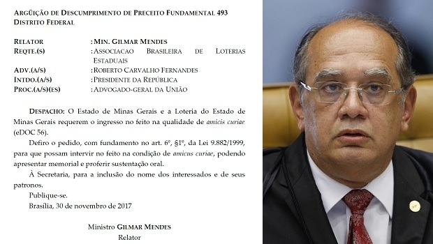 STF admite o Estado e a Loteria de Minas Gerais na ADPF 493 da ABLE