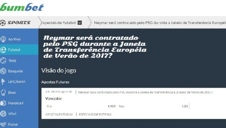 Bumbet paga até o dobro do valor investido se Neymar for vendido ao PSG