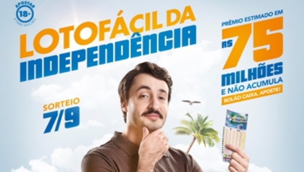 Lotofácil da Independência abre apostas com prêmio de R$ 75 milhões