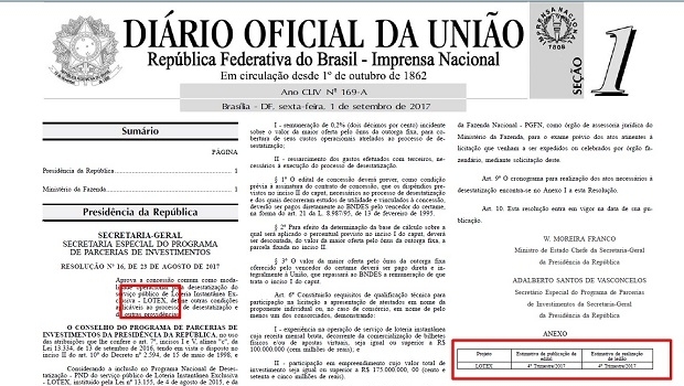 Brazilian government officializes Lotex concession with 65% payout for bettors