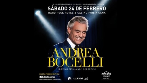 Andrea Bocelli fará show no Hard Rock Hotel & Casino Punta Cana