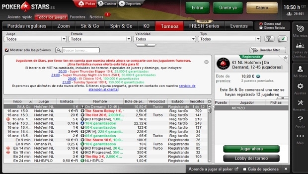 Pokerstars já colocou em ação o mercado partilhado entre Espanha e França