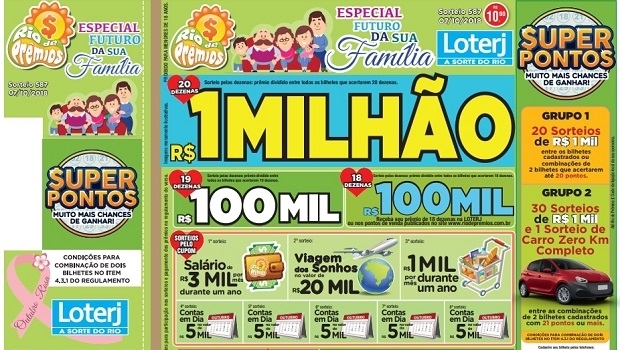 Rio de Prêmios sorteia R$ 1 milhão em outubro