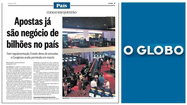 O Globo admite que jogo avança no país à espera de legalização
