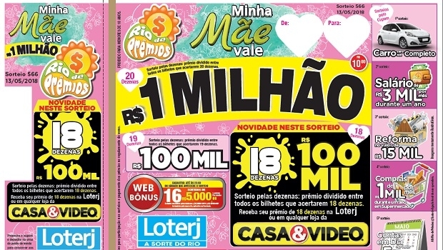 Rio de Prêmios sorteará mais R$ 1 milhão pelo Dia das Mães