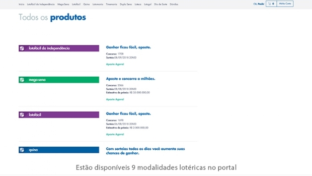 Instruções: Como funciona paso a passo o site das Loterias Online da CAIXA