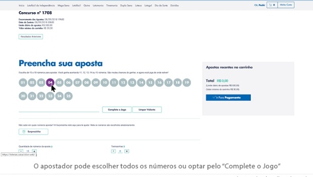 Instruções: Como funciona paso a passo o site das Loterias Online da CAIXA