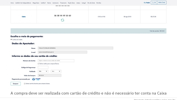 Instruções: Como funciona paso a passo o site das Loterias Online da CAIXA
