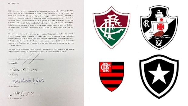 Grandes do Rio agradecem ao governo por manter repasse da loteria aos esportes olímpicos