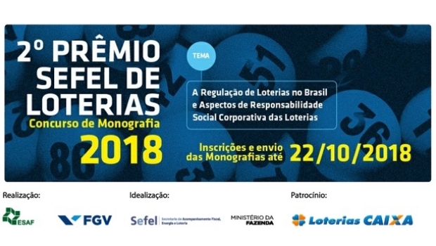Concurso de Monografias “2º Prêmio Sefel de Loterias 2018” tem inscrições abertas