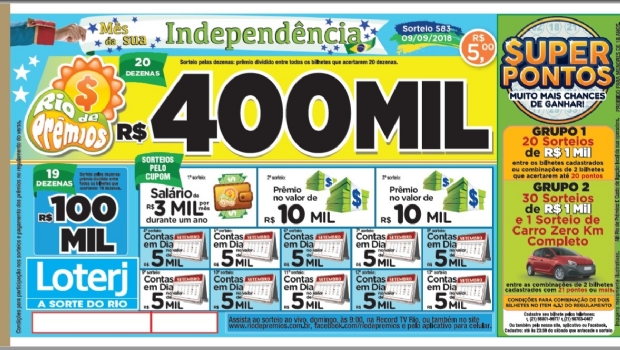 Rio de Prêmios comemora Independência com prêmio de R$ 1 milhão