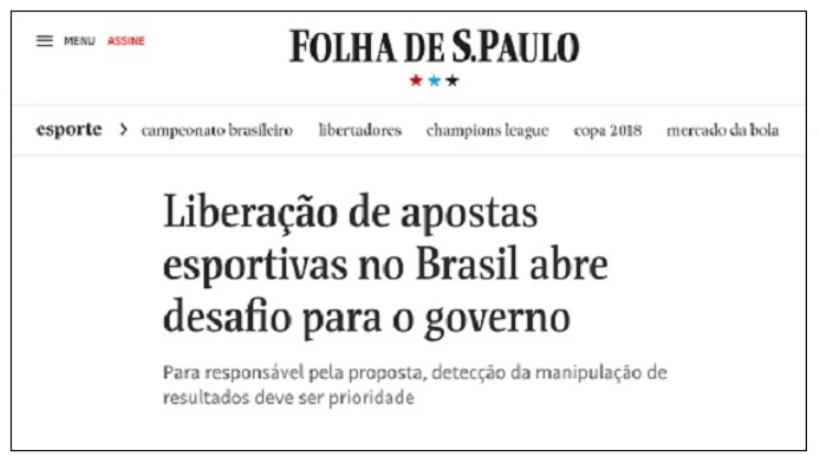 Liberação de apostas esportivas no Brasil abre desafio para o governo