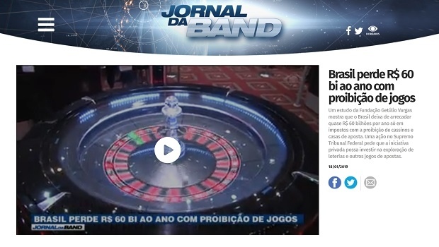 Jornal da Band: Brasil perde R$ 60 bi ao ano com proibição de jogos