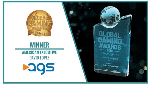O presidente da AGS, David Lopez, ganha o Global Gaming Award por 'Executivo Americano do Ano’