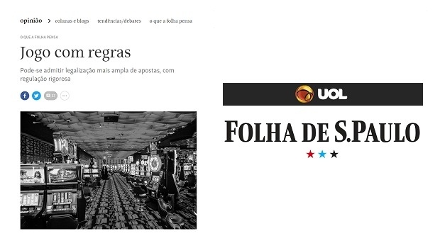 Folha muda sua postura e agora assegura que Brasil deve legalizar os jogos de azar