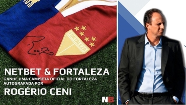 Em ação promocional com o Fortaleza, NetBet entrega três camisas autografadas por Rogério Ceni