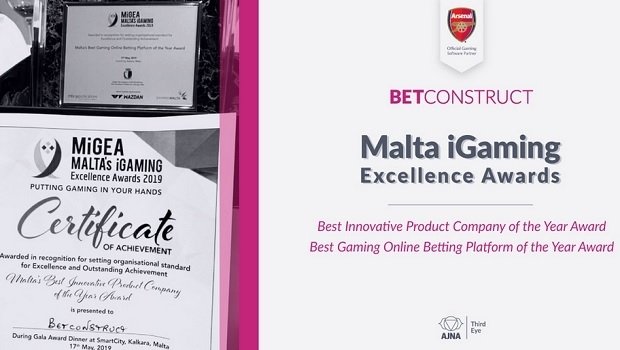 BetConstruct ganha dois prêmios no MiGEA '19