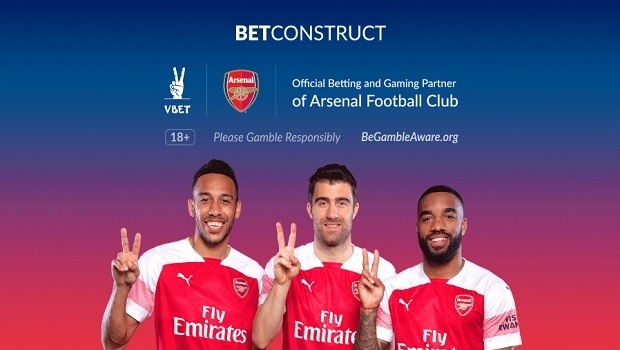 Operadora VBET, da BetConstruct, se torna parceira oficial do Arsenal