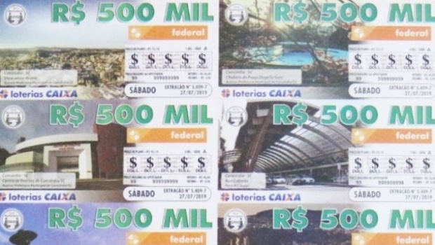 Bilhetes da Loteria Federal serão estampados com fotos de Concórdia em todo o Brasil