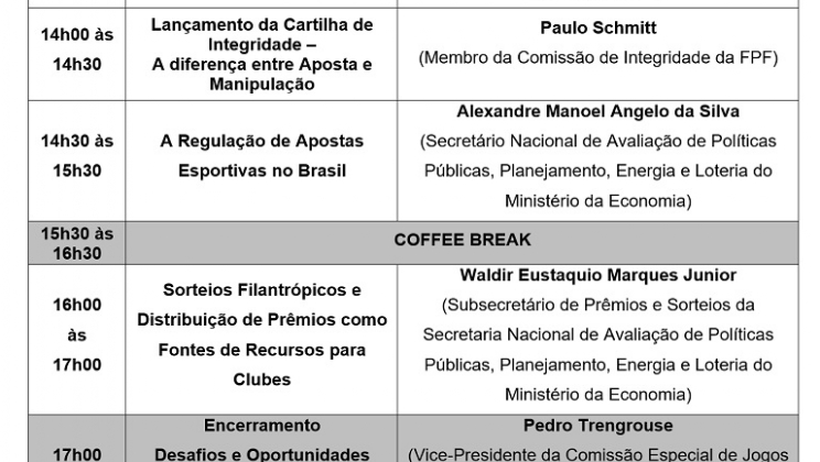 Federação Paulista de Futebol organiza seminário sobre regulamentação das apostas esportivas