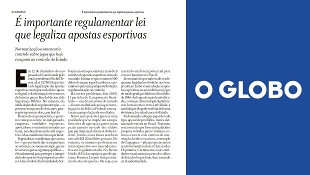 O Globo clama pela rápida regulação das apostas esportivas e cassinos no Brasil
