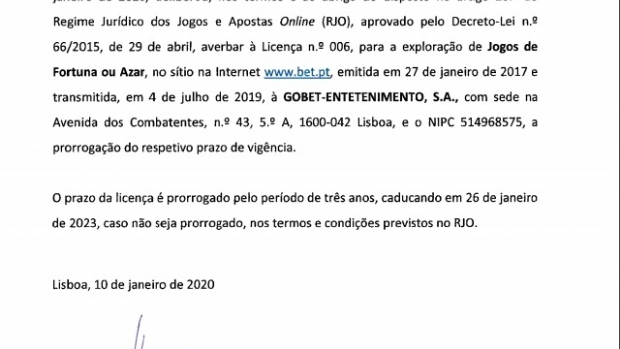 SRIJ renova licença de jogos de cassino da Bet.pt