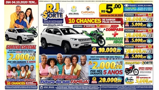 RJ da Sorte dá a chance de um morador do Rio garantir R$ 2 mil por mês durante cinco anos