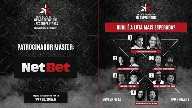 NetBet signs master sponsorship with Brazilian Jiu-Jitsu Stars and Liga Universitária São Paulo