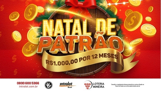 Intralot lança a promoção Natal de Patrão Keno Minas para receber R$ 1.000 durante um ano