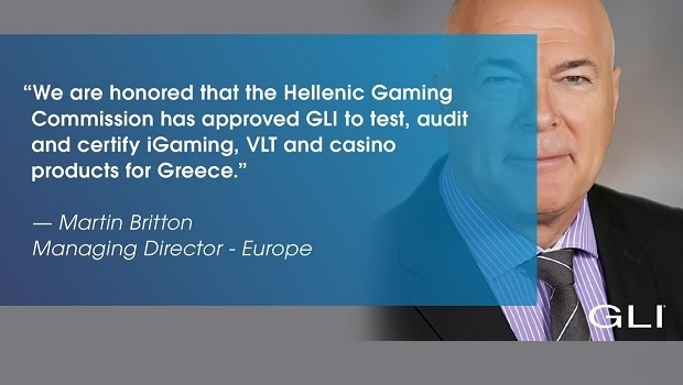 GLI Europe é autorizada a testar e certificar todas as categorias de jogos na Grécia