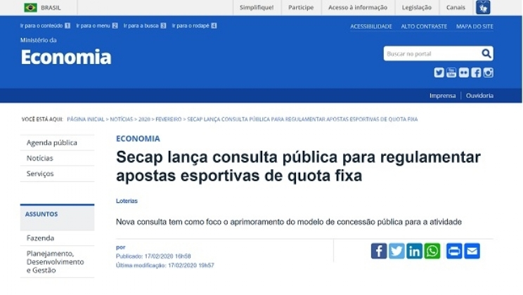 Nova consulta pública sobre regulação das apostas terá o foco no modelo de concessão