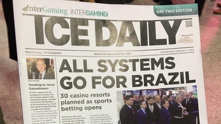 O jornal oficial da ICE LONDON 2020 dedica sua capa para o avanço do Jogo no Brasil