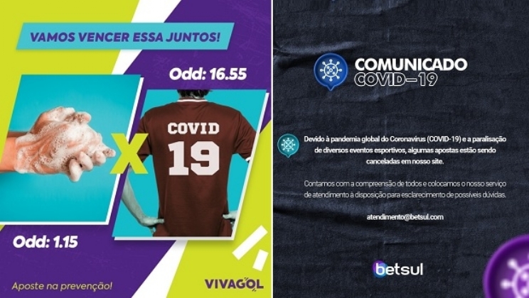 Casas de apostas fazem campanha para a prevenção contra o coronavírus no Brasil