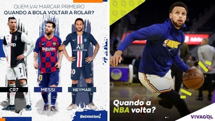 Betcris, Vivagol e Betmotion já permitem apostar em quando as competições esportivas voltarão