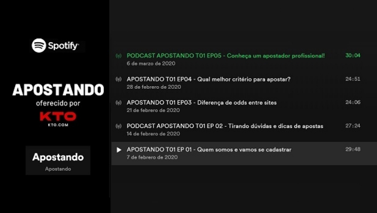 KTO lança podcast brasileiro sobre apostas esportivas no Spotify