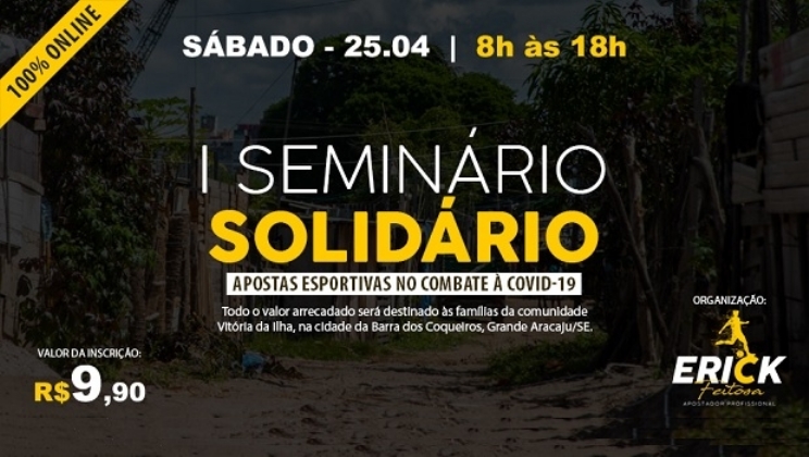 Erick Feitosa organiza neste sábado um seminário solidário sobre apostas esportivas
