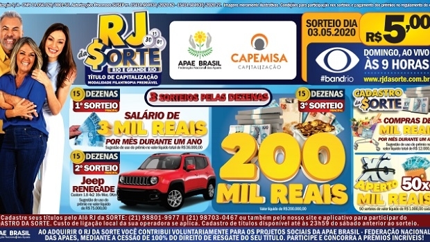 RJ da Sorte vai sortear Jeep Renegade e R$ 200 mil nos prêmios principais