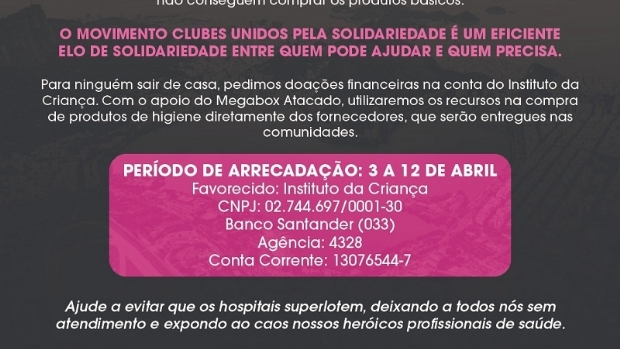 Jockey e 12 clubes do RJ lançam campanha de solidariedade pelo COVID-19