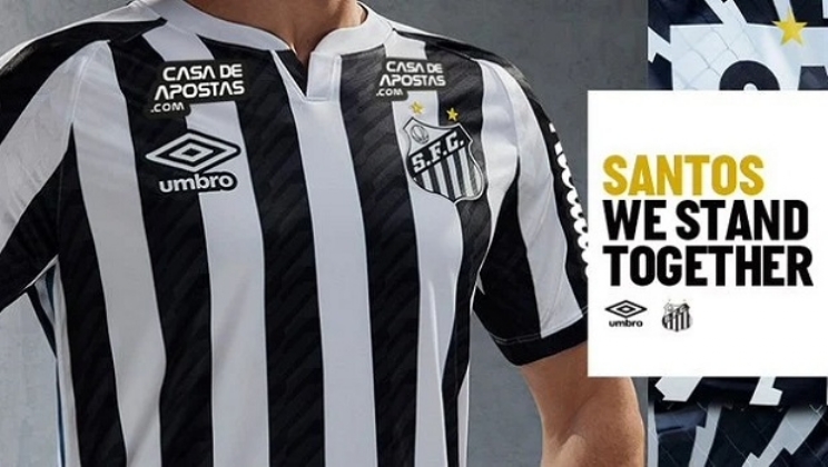 Santos apresenta seu novo uniforme e agradece a Casa de Apostas por seguir como patrocinador