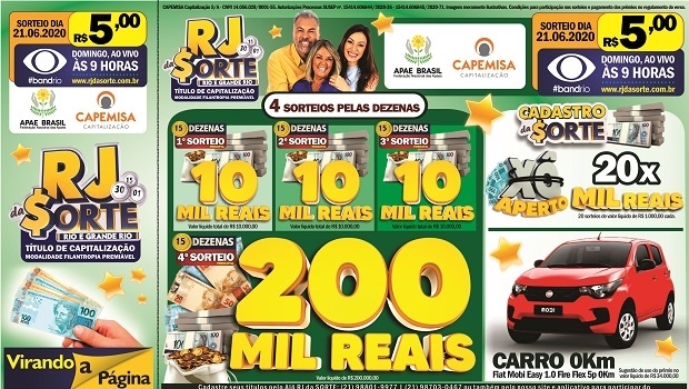 ‘RJ da Sorte’ sorteia carro 0 km e R$ 250 mil para ajudar na retomada pós-crise