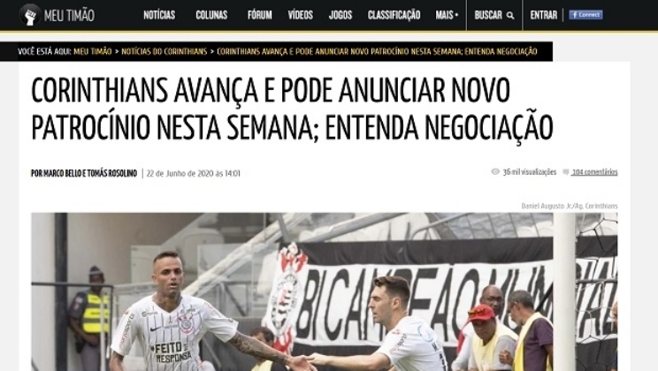 “Meu Timão” afirma que Corinthians avança no patrocínio com PokerStars por R$ 8 milhões