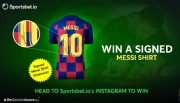 Sportsbet.io sorteia camiseta autografada do Messi celebrando a volta do futebol