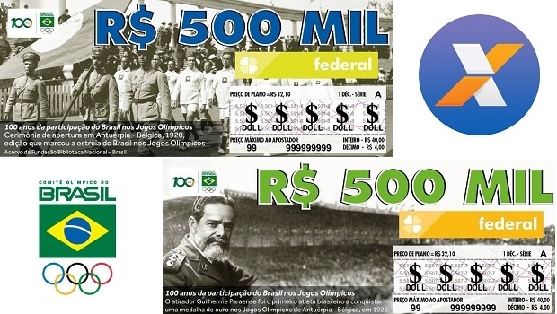 Centenário do Brasil nos Jogos Olímpicos ganha bilhetes de loteria