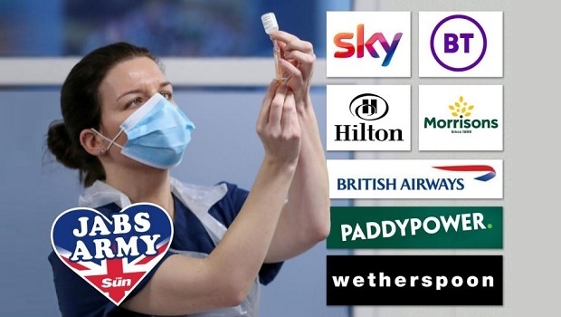 PaddyPower oferece 345 lojas como centros de vacinação temporários no Reino Unido
