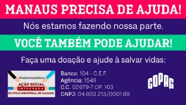 Copag se soma à campanha para ajudar Manaus diante da crise de COVID-19
