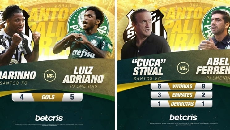 Operadores registram aumento de apostas para Palmeiras e Santos e esperam forte volume antes do jogo