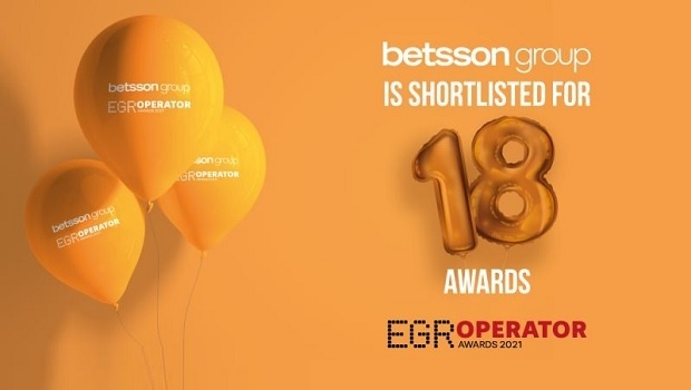 Betsson is shortlisted for a record-breaking 18 categories at EGR Operator Awards
