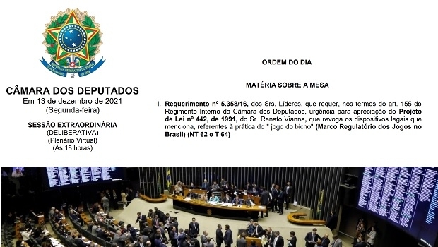 Câmara analisa hoje requerimento de urgência para votar PL dos jogos de azar